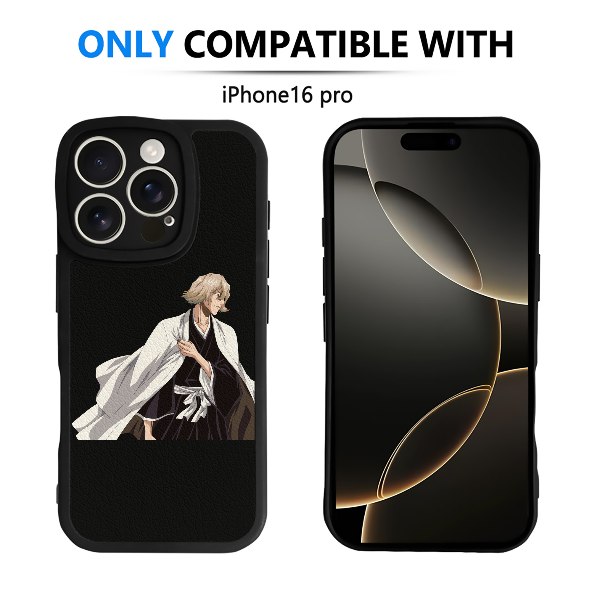 （画像用） "ブリーチ 浦原 喜助（うらはら きすけ） BLEACH Urahara Kisuke " 【iPhone 16シリーズ対応】シリコンスマホケース（レザー調） 材質：シリコン